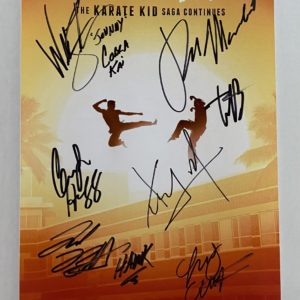 Cobra Kai cast signed autographed 8×12 photo Macchio Prime Autographs - Top Celebrity Signatures Celebrity Signatures
