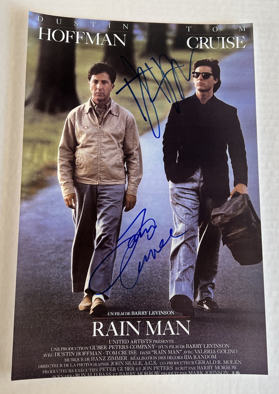 Rain Man cast autograph 8×12 photo Cruise Dustin Hoffman